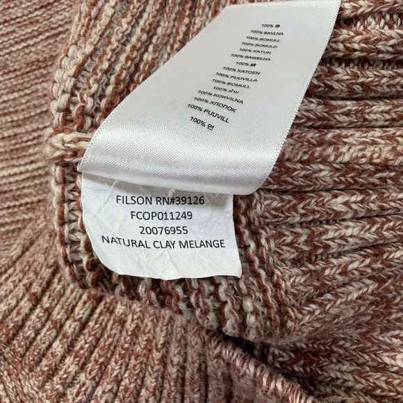 Filson Lake Quinault Sweater Women's Medium Natural Clay Melange Chunky Cotton - Picture 9 of 9